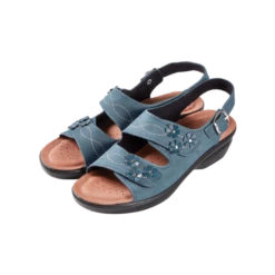 Vermont Country Store Women's Beautiful Blossoms Adjustable Leather Sandals Blue 20 Vermont Country Store Women's Beautiful Blossoms Adjustable Leather Sandals Blue -Cheap Nasty Store unnamed file 105