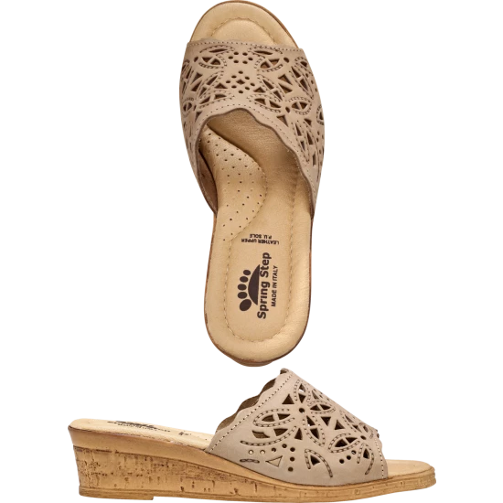 Vermont Country Store Women's Leather Cutwork Slides Blue 5 Vermont Country Store Women's Leather Cutwork Slides Blue - Image 3