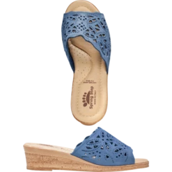 Vermont Country Store Women's Leather Cutwork Slides Blue 24 Vermont Country Store Women's Leather Cutwork Slides Blue -Cheap Nasty Store unnamed file 110