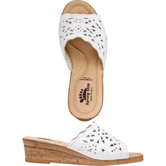 Vermont Country Store Women's Leather Cutwork Slides Blue 15 Vermont Country Store Women's Leather Cutwork Slides Blue - Image 13