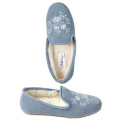 Vermont Country Store Women's Embroidered Suede Ballet Slippers Blue 8 Vermont Country Store Women's Embroidered Suede Ballet Slippers Blue -Cheap Nasty Store unnamed file 119