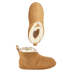 Vermont Country Store Women's Sheepskin Soft-Bottom Booties Chestnut