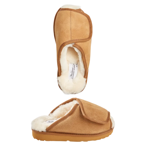Vermont Country Store Women's Australian Sheepskin Adjustable Scuffs Chestnut 3 Vermont Country Store Women's Australian Sheepskin Adjustable Scuffs Chestnut