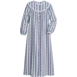 Lanz Of Salzburg Lanz Classic Flannel Tyrolean Nightgown Teal