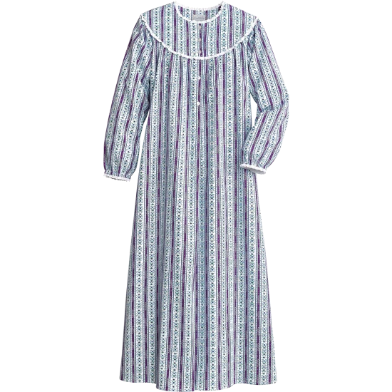 Lanz Of Salzburg Lanz Classic Flannel Tyrolean Nightgown Teal 3 Lanz Of Salzburg Lanz Classic Flannel Tyrolean Nightgown Teal