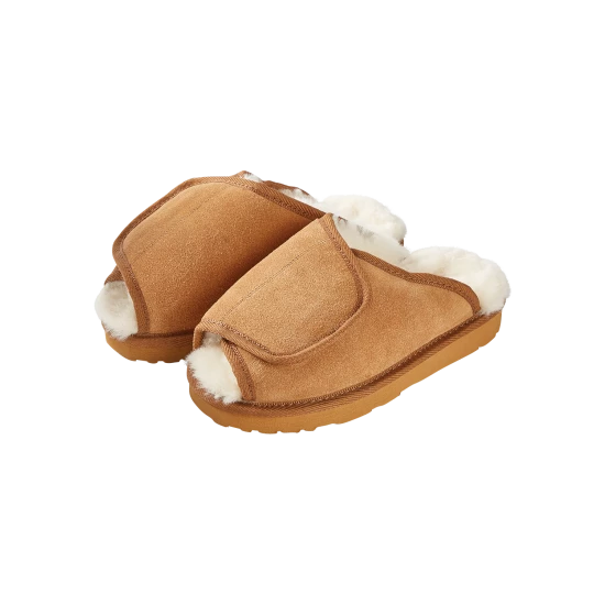 Vermont Country Store Women's Australian Sheepskin Adjustable Scuffs Chestnut 4 Vermont Country Store Women's Australian Sheepskin Adjustable Scuffs Chestnut - Image 2