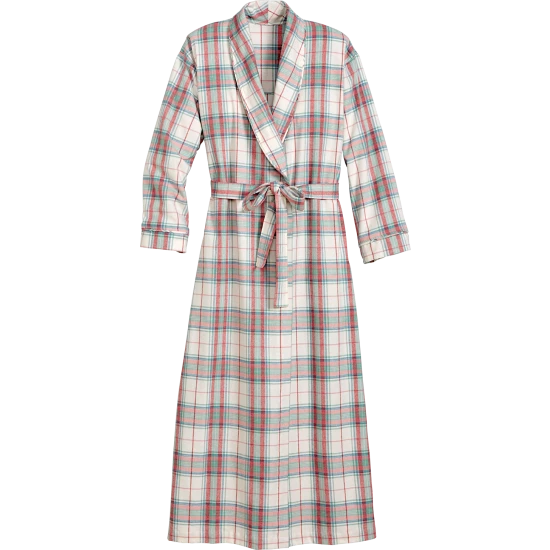 Vermont Country Store Women's Portuguese Cotton Flannel Nightshirt Pastel Plaid 5 Vermont Country Store Women's Portuguese Cotton Flannel Nightshirt Pastel Plaid - Image 3