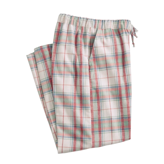 Vermont Country Store Women's Portuguese Cotton Flannel Sleep Pants Red Stewart Plaid 5 Vermont Country Store Women's Portuguese Cotton Flannel Sleep Pants Red Stewart Plaid - Image 3