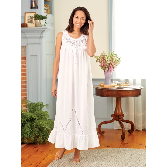 Eileen West Gatsby Lace Nightgown White 3 Eileen West Gatsby Lace Nightgown White