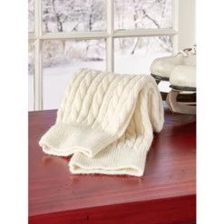 Vermont Country Store Women's Cable-Knit Knee-High Leg Warmers Black