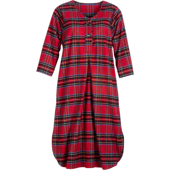 Vermont Country Store Women's Portuguese Cotton Flannel Nightshirt Pastel Plaid 7 Vermont Country Store Women's Portuguese Cotton Flannel Nightshirt Pastel Plaid - Image 5