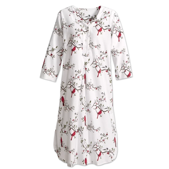 Vermont Country Store Women's Portuguese Cotton Flannel Nightshirt Pastel Plaid 10 Vermont Country Store Women's Portuguese Cotton Flannel Nightshirt Pastel Plaid - Image 8