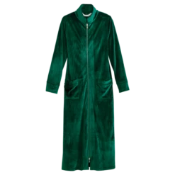 Vermont Country Store Women's Zip-Front Velour Robe Navy -Cheap Nasty Store unnamed file 231