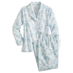 Ella Simone Countryside Toile Portuguese Flannel Pajamas Blue Floral