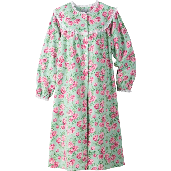 Lanz Of Salzburg Lanz Nantucket Rose 44 Inch Flannel Nightgown Periwinkle Blue 6 Lanz Of Salzburg Lanz Nantucket Rose 44 Inch Flannel Nightgown Periwinkle Blue - Image 4