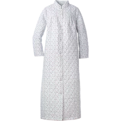 Vermont Country Store Women's Double-Quilted Long Flannel Robe Blue Floral -Cheap Nasty Store unnamed file 267