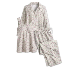 Vermont Country Store Petal Pink Dreams Lace Wrap Robe