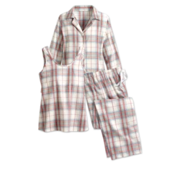 Vermont Country Store Women's 3-Piece Portuguese Flannel Pajama Set Black Watch Plaid -Cheap Nasty Store unnamed file 269