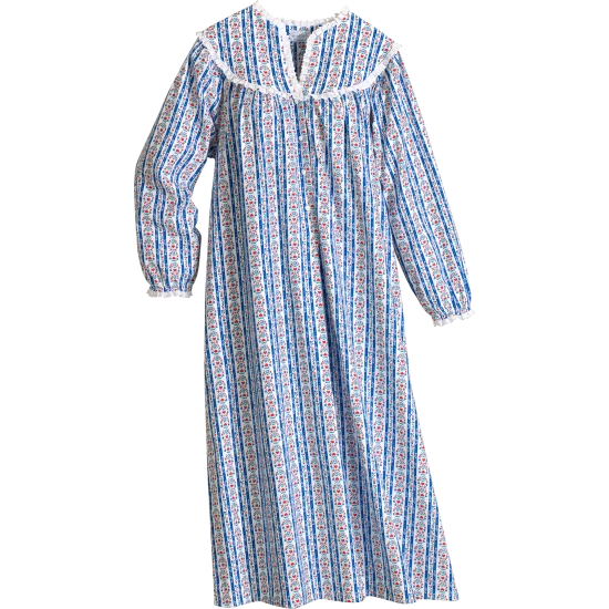 Lanz Of Salzburg Lanz Tyrolean 44 Inch Flannel Nightgown Pastel Blue 9 Lanz Of Salzburg Lanz Tyrolean 44 Inch Flannel Nightgown Pastel Blue - Image 7