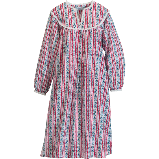 Lanz Of Salzburg Lanz Tyrolean 44 Inch Flannel Nightgown Pastel Blue 10 Lanz Of Salzburg Lanz Tyrolean 44 Inch Flannel Nightgown Pastel Blue - Image 8