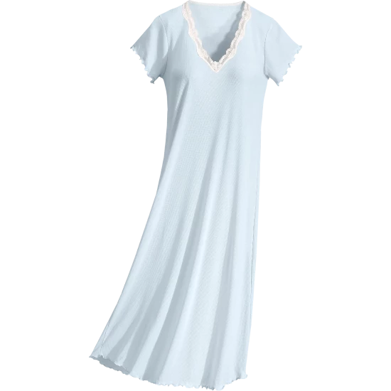 Women's FeelGood Mid-Calf Nightgown Mint Green 5 Women's FeelGood Mid-Calf Nightgown Mint Green - Image 3