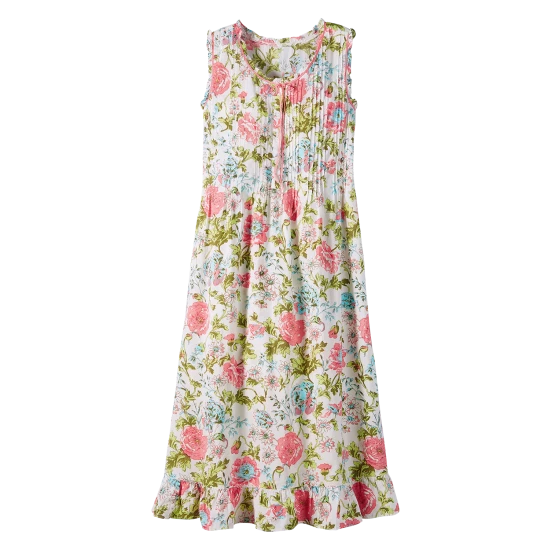 Ella Simone English Rose Cotton Nightgown Pink Floral 4 Ella Simone English Rose Cotton Nightgown Pink Floral - Image 2