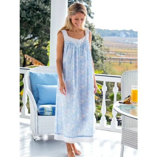Lanz Of Salzburg Lanz Hummingbird Cotton Lawn Nightgown Periwinkle Blue 3 Lanz Of Salzburg Lanz Hummingbird Cotton Lawn Nightgown Periwinkle Blue