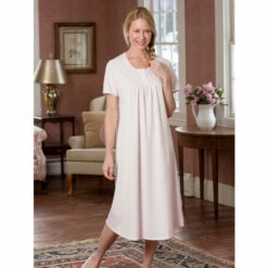 Cheap Nasty Store 19 Calida Short-Sleeve Soft Cotton Nightgown White