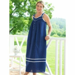 Calida Short-Sleeve Soft Cotton Nightgown White -Cheap Nasty Store unnamed file 368