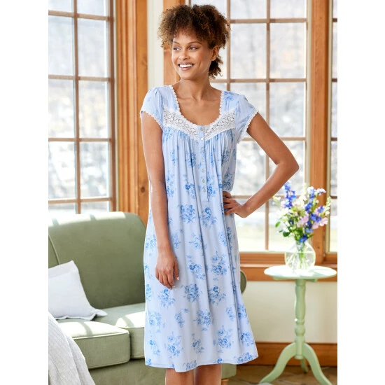 Eileen West Vintage Floral Cotton Lawn Nightgown Multi-floral 4 Eileen West Vintage Floral Cotton Lawn Nightgown Multi-floral - Image 2