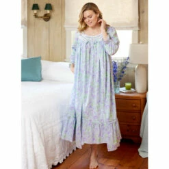 Eileen West Periwinkle Dreams Cotton Lawn Robe Aqua