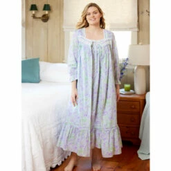 Vermont Country Store Women's Cotton Knit Short Henley Nightshirt Violet -Cheap Nasty Store unnamed file 400