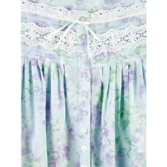 Lanz Of Salzburg Lanz Tossed Floral Cotton Knit Long Nightgown 5 Lanz Of Salzburg Lanz Tossed Floral Cotton Knit Long Nightgown - Image 3