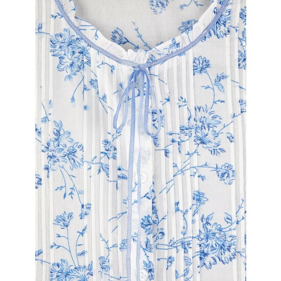 Vermont Country Store Women's Seersucker Long Pajamas Lavender 4 Vermont Country Store Women's Seersucker Long Pajamas Lavender - Image 2