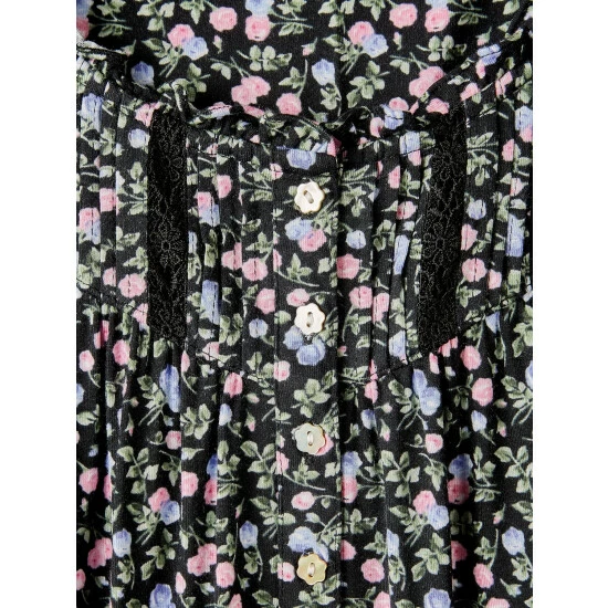 Eileen West Midnight Blossoms Modal Capri Pajamas Black Floral 5 Eileen West Midnight Blossoms Modal Capri Pajamas Black Floral - Image 3