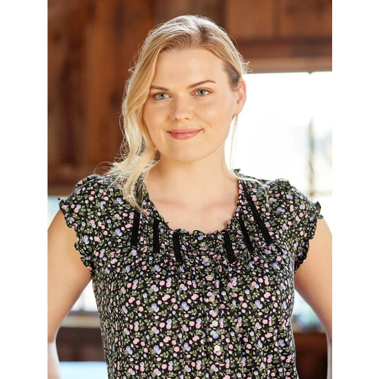 Eileen West Blush Roses Cotton Lawn Chemise Pink 3 Eileen West Blush Roses Cotton Lawn Chemise Pink