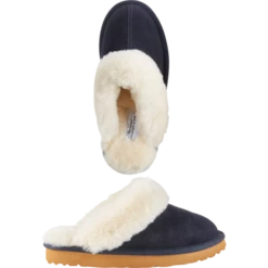 Vermont Country Store Women's Sheepskin Scuffs Navy