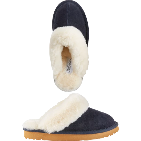 Vermont Country Store Women's Sheepskin Scuffs Navy 3 Vermont Country Store Women's Sheepskin Scuffs Navy