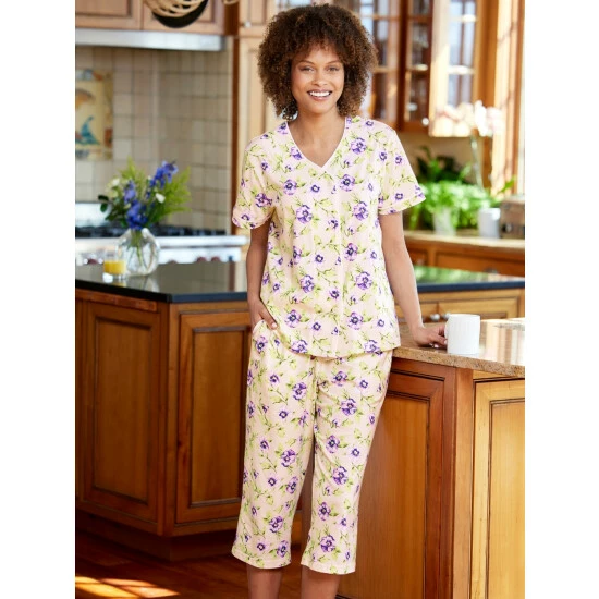 Vermont Country Store Women's Seersucker Robe Teal 13 Vermont Country Store Women's Seersucker Robe Teal - Image 11