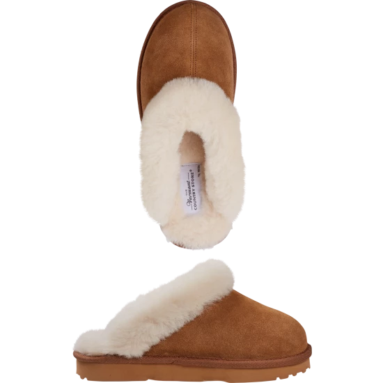 Vermont Country Store Women's Sheepskin Scuffs Navy 4 Vermont Country Store Women's Sheepskin Scuffs Navy - Image 2