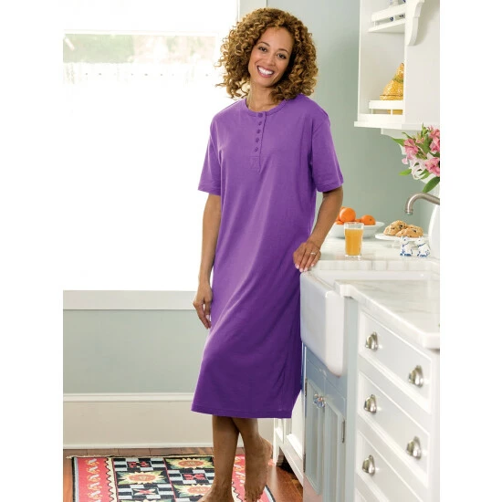 Vermont Country Store Women's Snap-Front Seersucker Robe Aqua Stripe 3 Vermont Country Store Women's Snap-Front Seersucker Robe Aqua Stripe