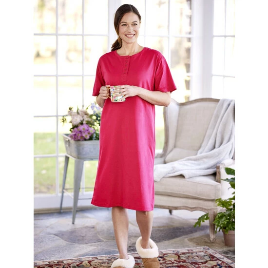 Vermont Country Store Women's Snap-Front Seersucker Robe Aqua Stripe 6 Vermont Country Store Women's Snap-Front Seersucker Robe Aqua Stripe - Image 4