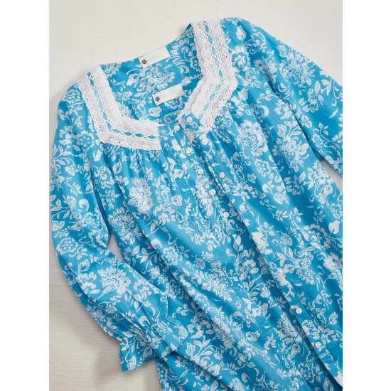 Eileen West Pink Scroll Cotton Short Nightgown 4 Eileen West Pink Scroll Cotton Short Nightgown - Image 2