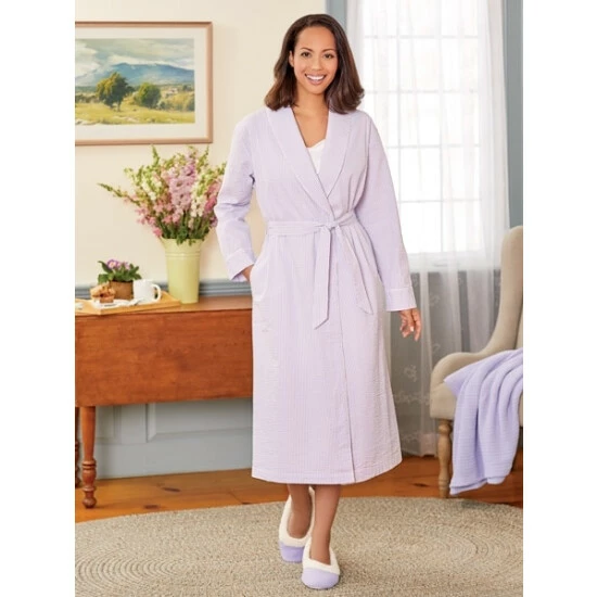 Ella Simone Paisley Garden Cotton Lawn Robe Blue Floral 4 Ella Simone Paisley Garden Cotton Lawn Robe Blue Floral - Image 2