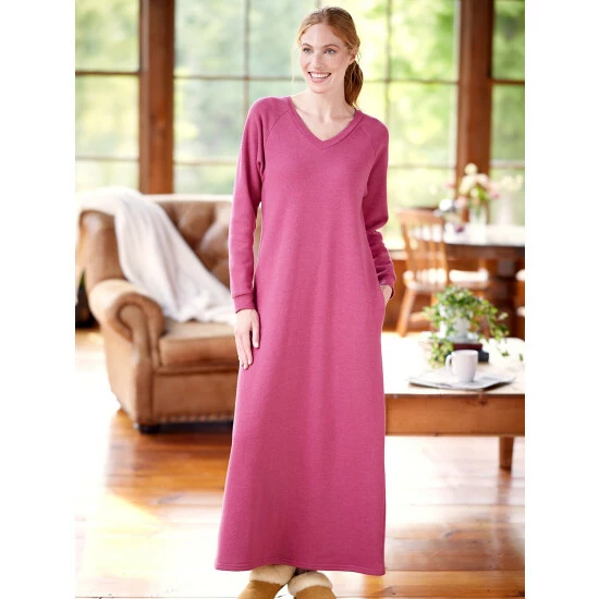 Vermont Country Store Nordic Snowflake Flannel Nightgown Red 7 Vermont Country Store Nordic Snowflake Flannel Nightgown Red - Image 5