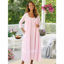 Vermont Country Store Women's Portuguese Cotton Percale Wrap Robe Light Blue -Cheap Nasty Store unnamed file 492