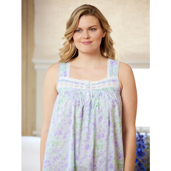 Eileen West Garden Bouquet Cotton Lawn Nightgown Pink Floral 5 Eileen West Garden Bouquet Cotton Lawn Nightgown Pink Floral - Image 3