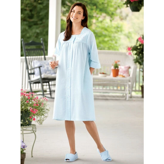 Eileen West Stretch Modal Floral Nightgown Teal 4 Eileen West Stretch Modal Floral Nightgown Teal - Image 2