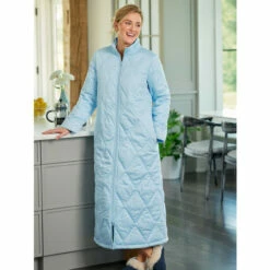 Ella Simone Down-Alternative Robe Blue