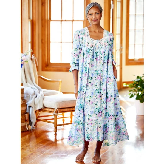 Eileen West Vintage Floral Cotton Lawn Robe Multi-floral 6 Eileen West Vintage Floral Cotton Lawn Robe Multi-floral - Image 4